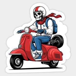 Scooter never dies red Sticker